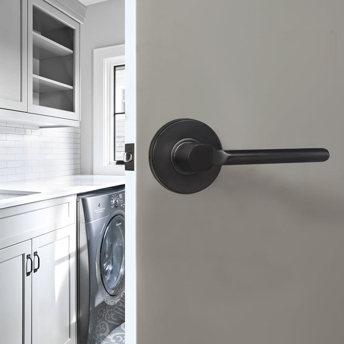 Heavy Duty Door Handles Black Finish, Straight Lever Style Door Lever, Entry Keyed Alike/Privacy Lock, Passage/Dummy HandleDL1637BK - Probrico