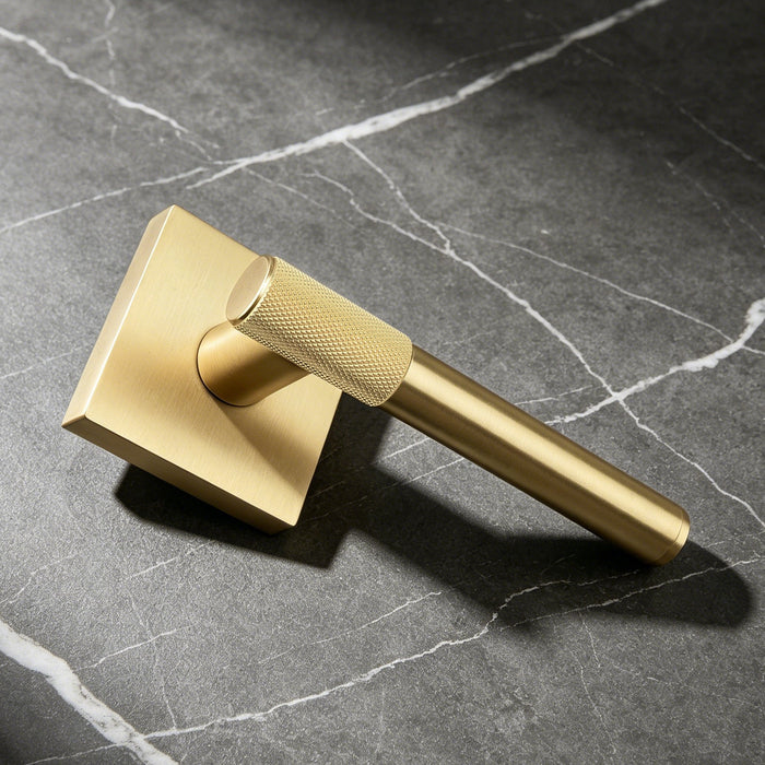 Heavy Duty Door Handles Knurled Gold  Finish, Privacy/Passage Function, DL38305GD