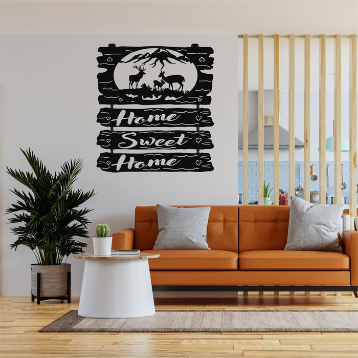 Home Sweet Home Deer Metal Wall Art