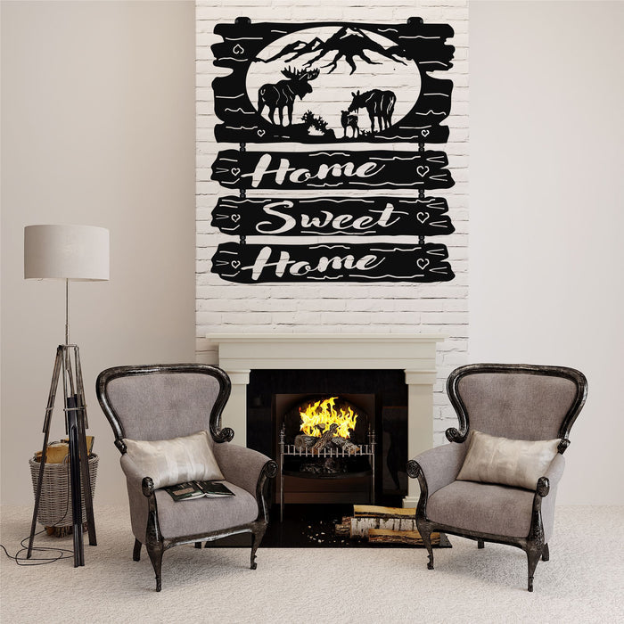 Home Sweet Home Moose Metal Wall Art