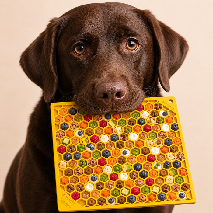 Honeycomb Yellow Lick Mat
