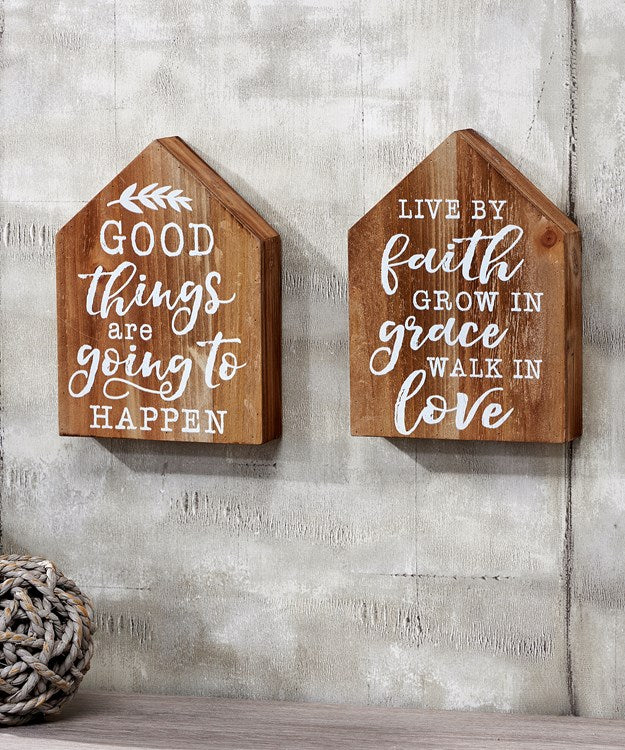 House Shaped Block Sign