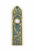 Hummingbird Narrow Doorbell - Verdigris Whitehall