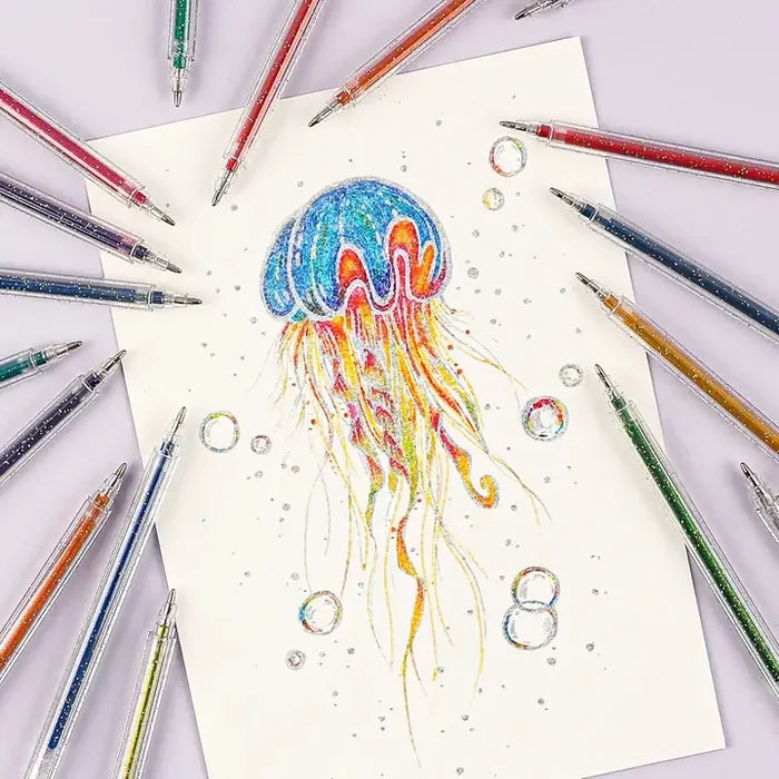 Iridescent Glitter Gel Ink Pen Set