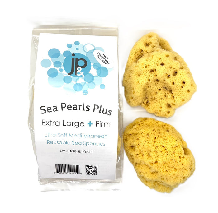 Jade & Pearl Sea Pearl Reusable Prolapse Sponge or Menstrual Sponge - XL + Firm (2 Pack)