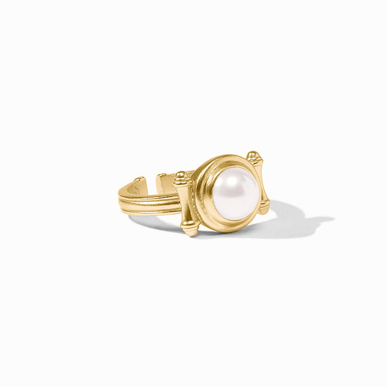 Julie Vos Gold Bamboo Stone Ring -Pearl