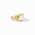 Julie Vos Gold Bamboo Stone Ring -Pearl