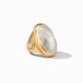 Julie Vos Gold Cannes Statement Ring -Iridescent Clear Crystal