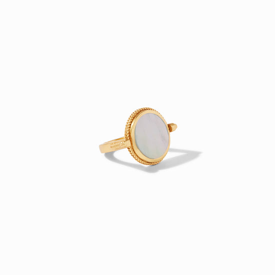 Julie Vos Gold Coin Revolving Ring -Mother of Pearl