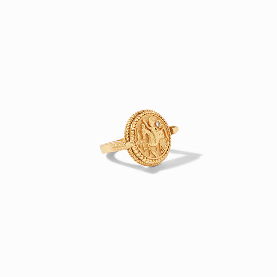 Julie Vos Gold Coin Revolving Ring -Mother of Pearl