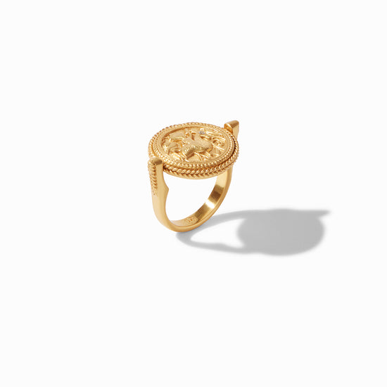 Julie Vos Gold Coin Revolving Ring -Mother of Pearl