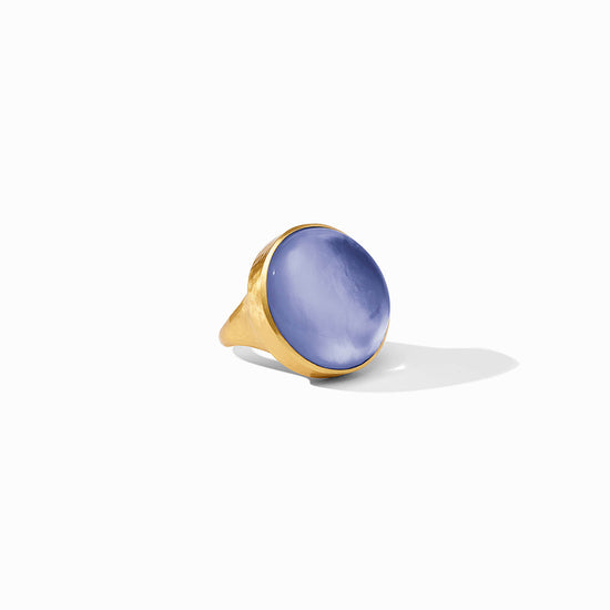Julie Vos Gold Solara Statement Ring -Iridescent Tanzanite Blue