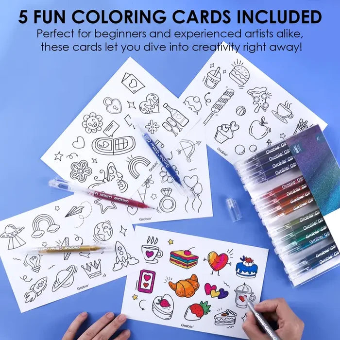 Jumbo Iridescent Glitter Gel Ink Pen Set