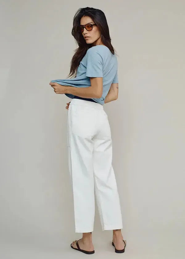 Jungmaven - Loma Pique Tee - Washed White w/ Contrast Stitching-Jungmaven-treehaus