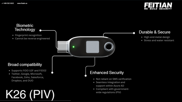 K26+ Biometric PIV Security Key