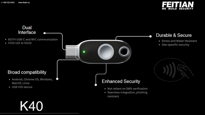 K40 USB-C NFC Security Key