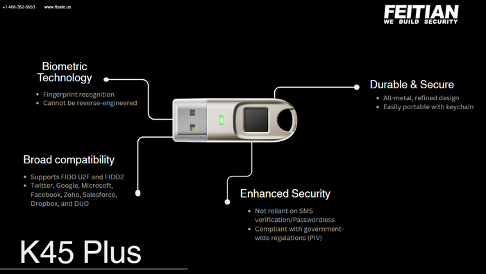 K45+ Biometric PIV Security Key