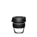 KeepCup Reusable Coffee Cup - Brew Glass & Silicone - Extra Small 6oz (Black)
