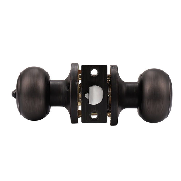 Keyed Entry Door Knob Lock, Oil Rubbed Bronze Finish, Flat Ball Knobs DL609ORBET - Probrico