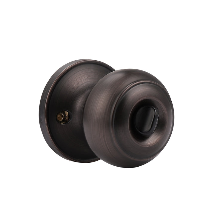 Keyed Entry Door Knob Lock, Oil Rubbed Bronze Finish, Flat Ball Knobs DL609ORBET - Probrico