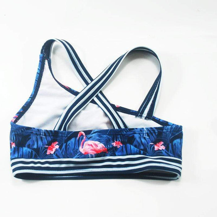 Kid Girl's Cute Flamingo Print Swimsuit