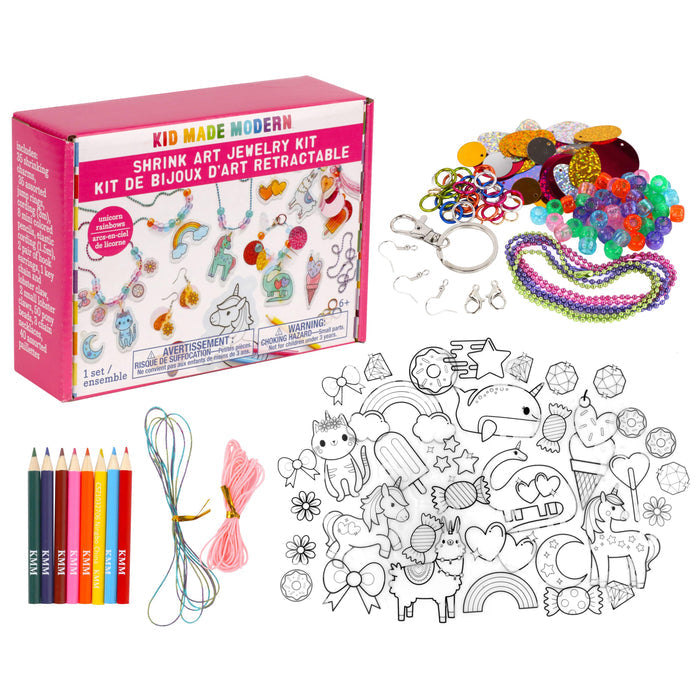 Kid Made Modern - Shrink Art Jewelry Kit - Unicorns and Rainbows-Kid Made Modern-treehaus
