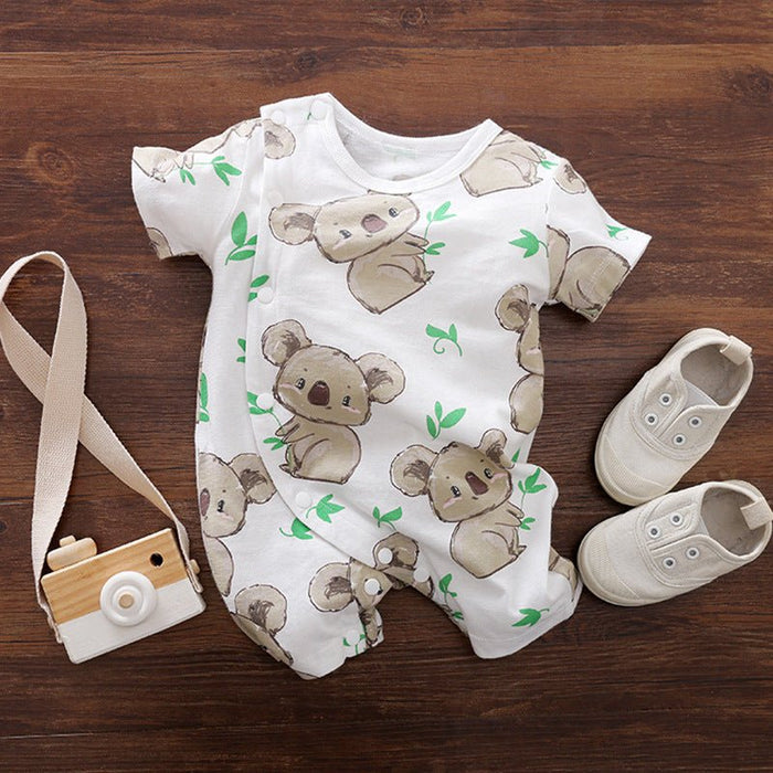 Koala Prints Short Sleeve Cotton Jumpsuits (8 Designs)