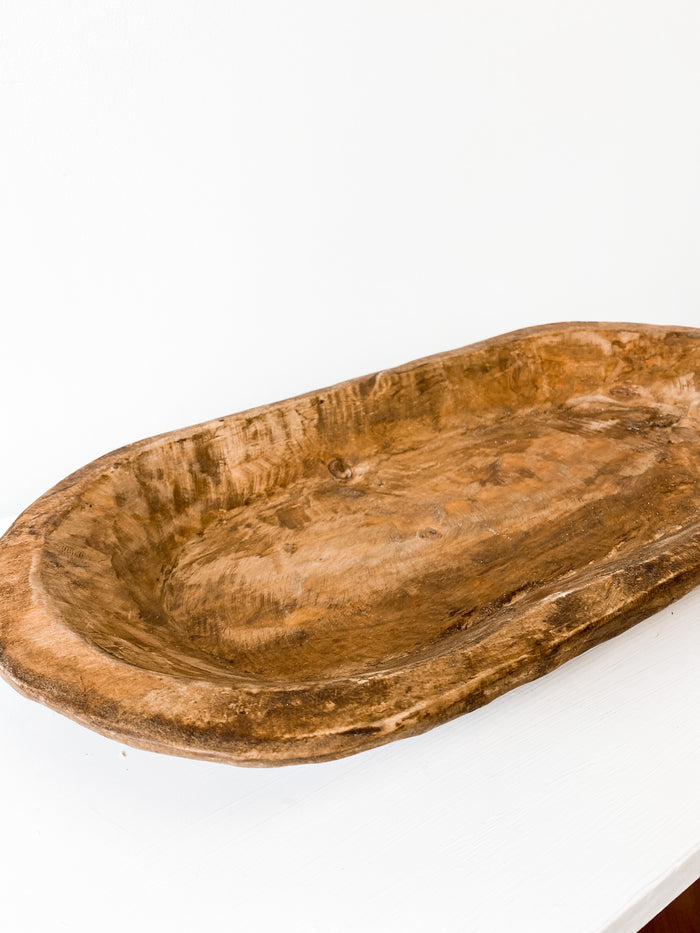 Large Carved Dough Bowl