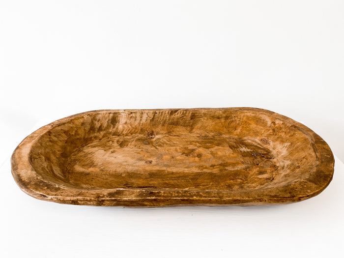 Large Carved Dough Bowl