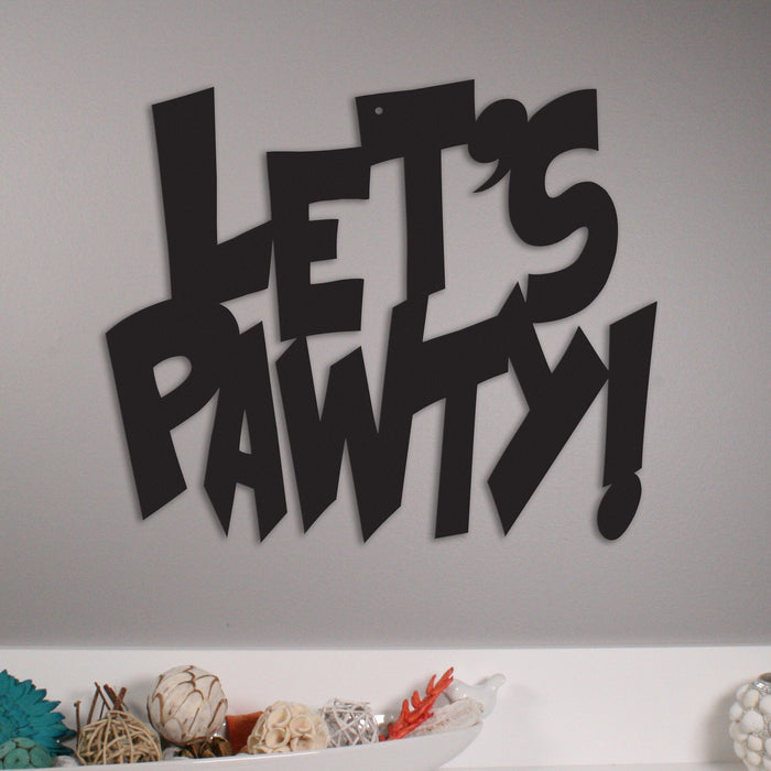 Let's Pawty! Metal Wall Art — Powder-Coated Steel
