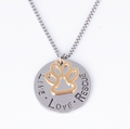 Live Love Rescue Round Paw Necklace
