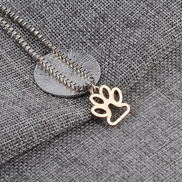 Live Love Rescue Round Paw Necklace