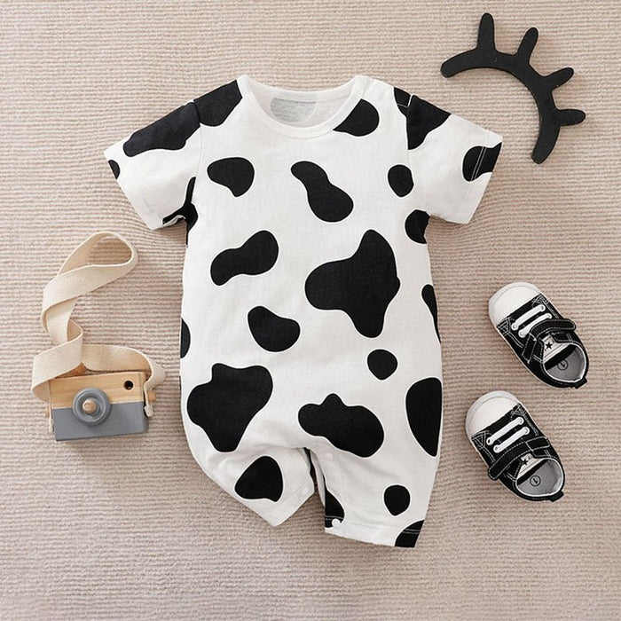 Long/Short Sleeve Cow Print Jumpsuit