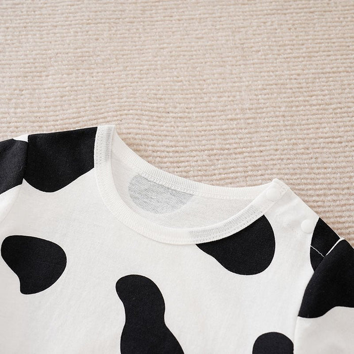 Long/Short Sleeve Cow Print Jumpsuit