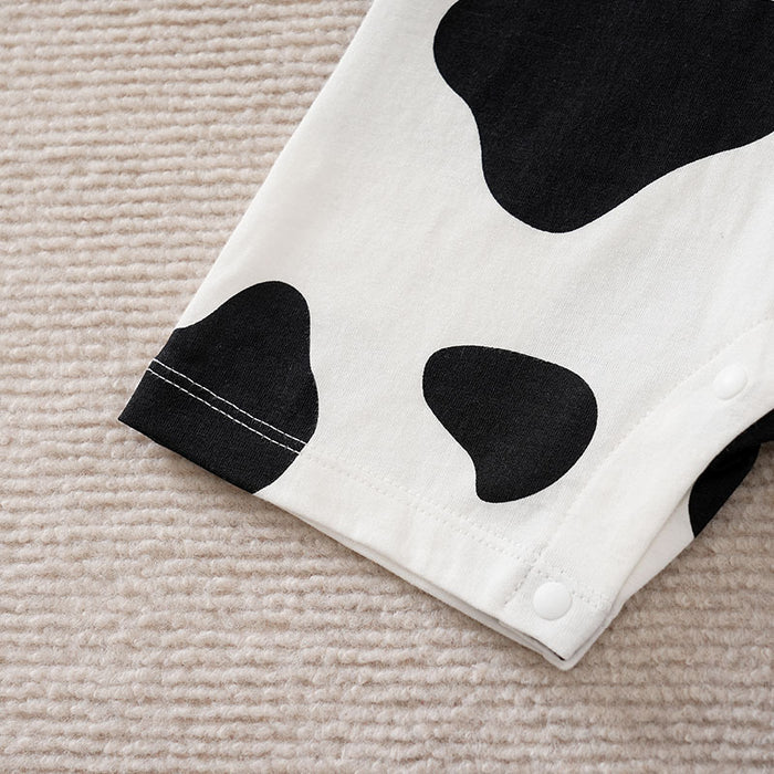 Long/Short Sleeve Cow Print Jumpsuit