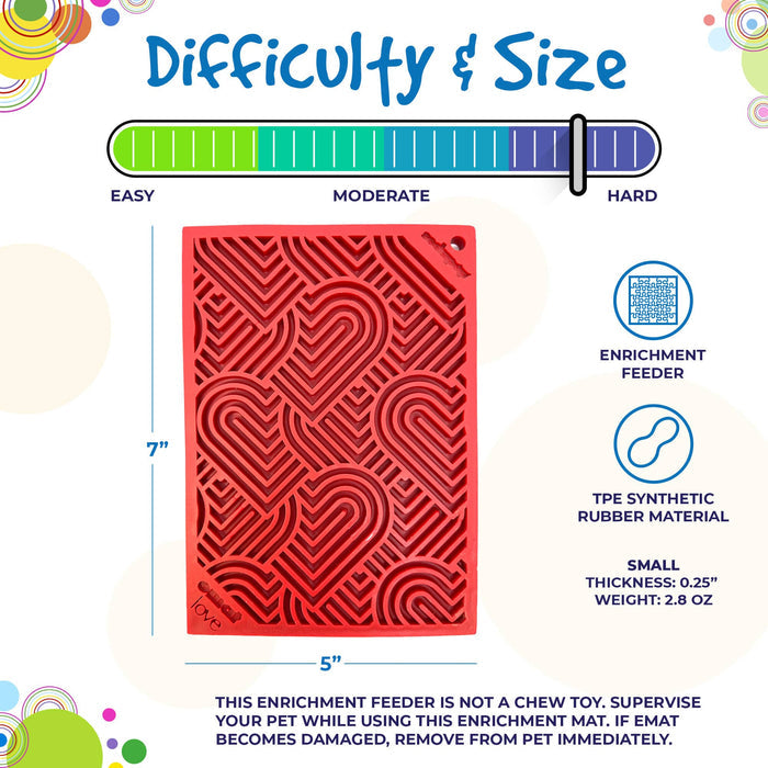 Love Heart Pattern Lick Mat