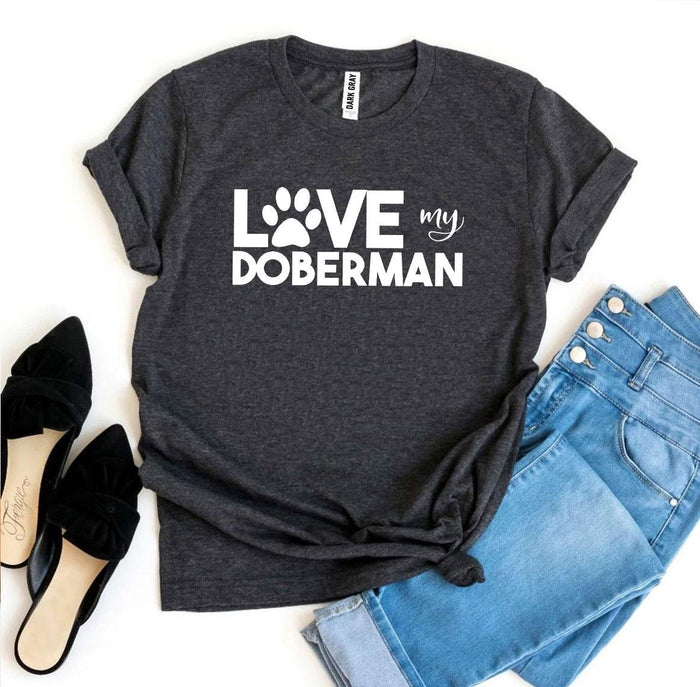 Love My Doberman Paw Tee