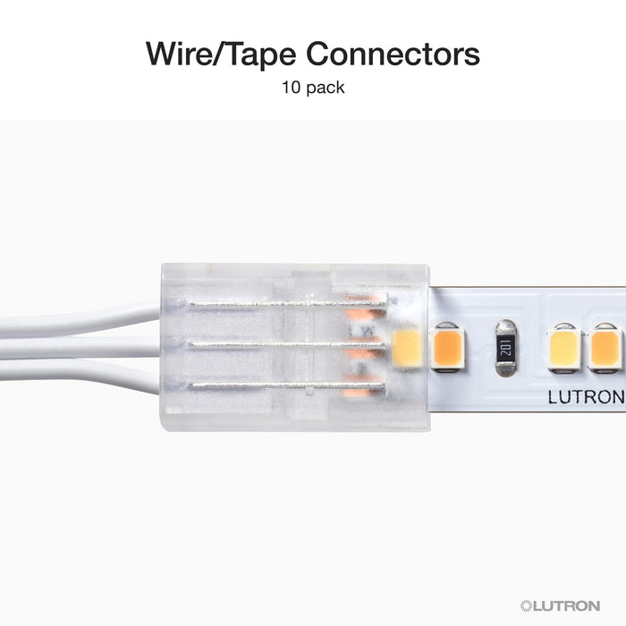 Lutron Lumaris wire to tape connector installation detail, SKU LU-CK1-TW