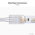 Lutron Lumaris wire to tape connector installation detail, SKU LU-CK1-TW