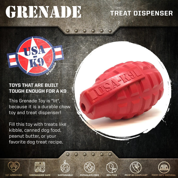 Magnum Black Grenade Treat Toy