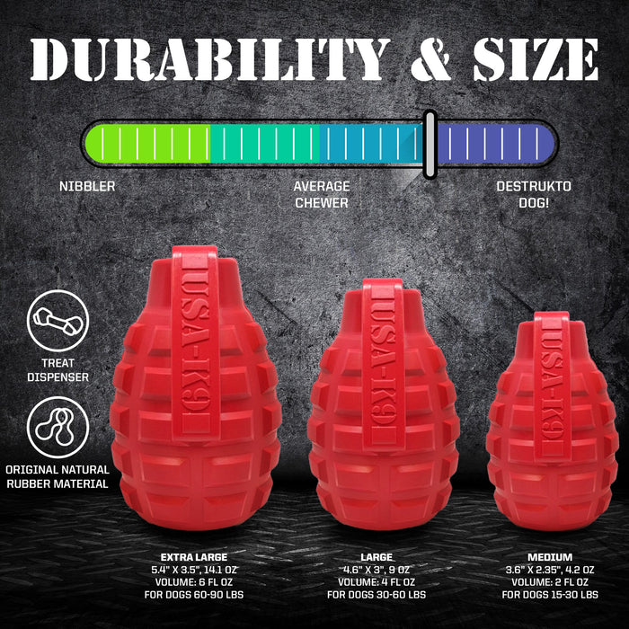 Magnum Black Grenade Treat Toy