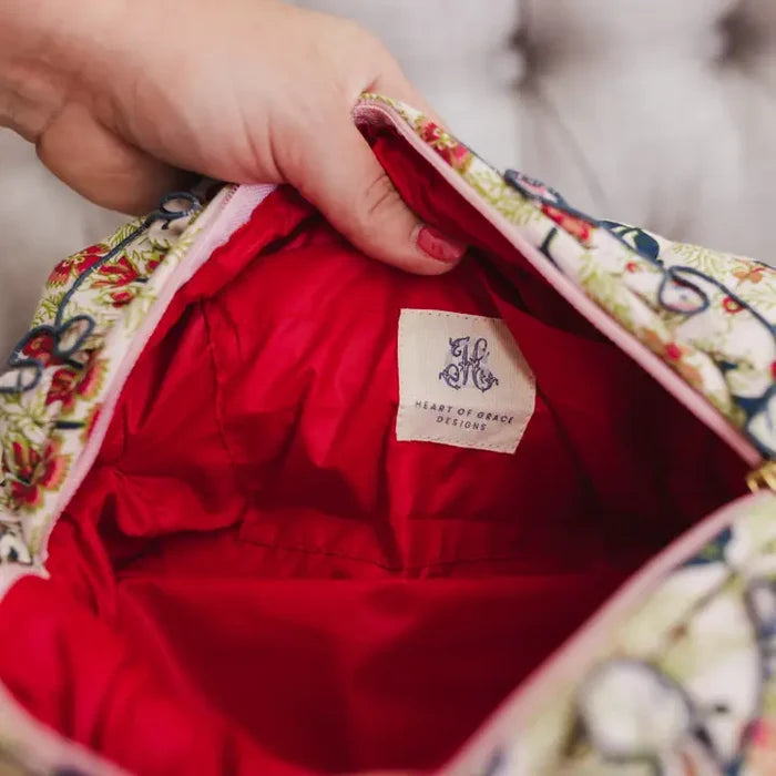 Meadow Luxe Ruffled Quilted Cosmetic Bags