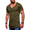 Men's V Neck Summer Short Sleeved Casual Sports Men's Clothing