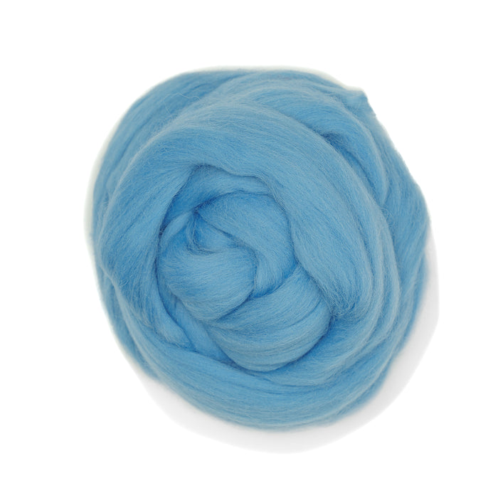 MERINO WOOL ROVING - SOFT BLUE