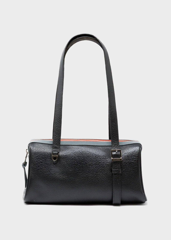 Min & Mon - Esther Mini Satchel Bag - Black with Eyes Embroidery-Min & Mon-treehaus