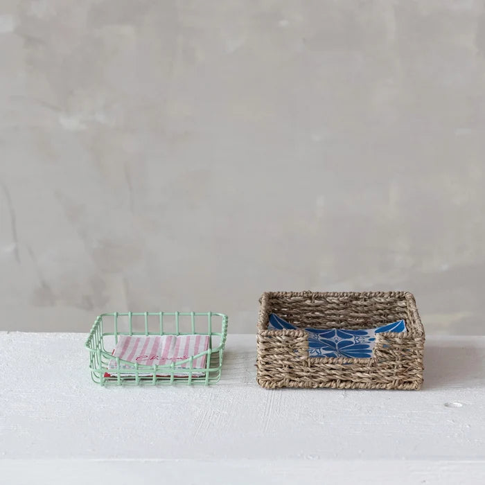 Mint Powder Coated Metal Cocktail Napkin Holder
