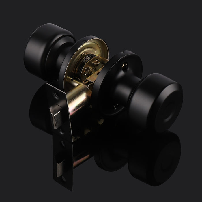 Modern Door Knob Set with Round Rose, Passage Door Lock for Closet and Hallway No Key DL610 - Probrico