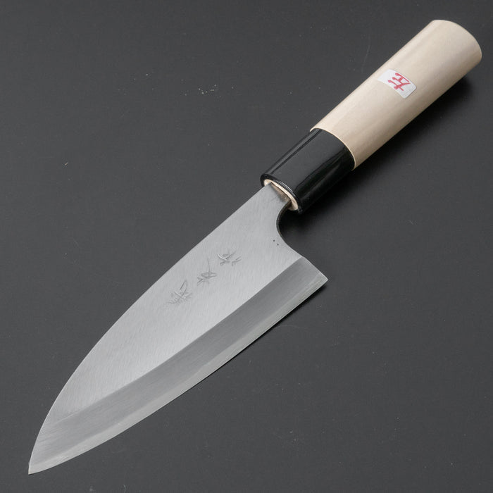 Morihei Yoshitomo Left-Handed Deba 120mm Poplar Handle - HITOHIRA