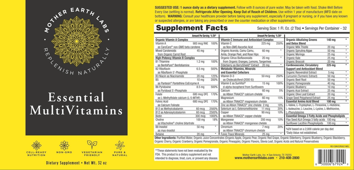 Mother Earth Labs Essential Multivitamins Liquid 3