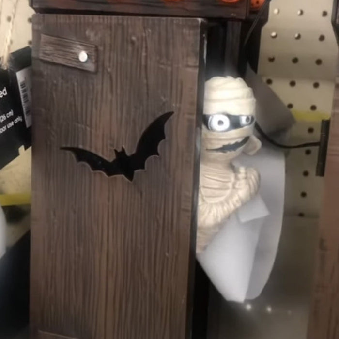Motion-Activated Talking Mummy Outhouse Halloween Decoration